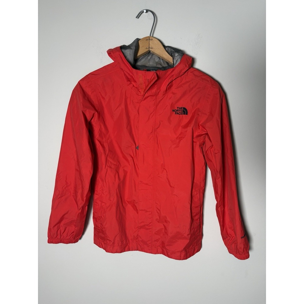 The North Face Boys M 10/12 Orange HyVent Waterproof Hooded Rain Jacket Shell